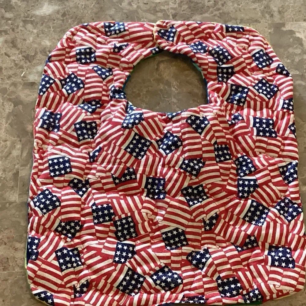 NWT. Hand Crafted Reversible Quilted Baby Bib